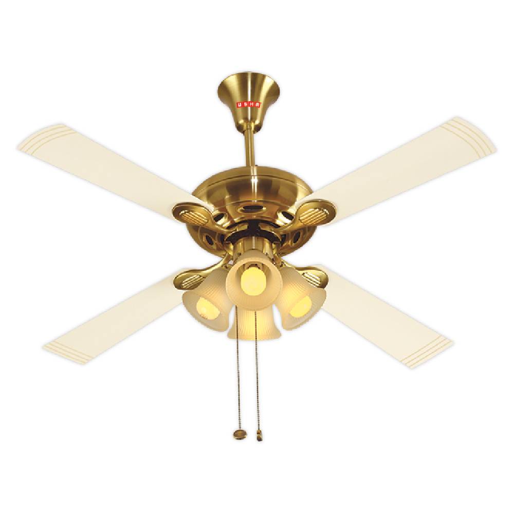 

Usha Fontana Orchid 1280 mm Ceiling Fan with High Air Delivery and Air Speed, Speed Control (Gold ivory)