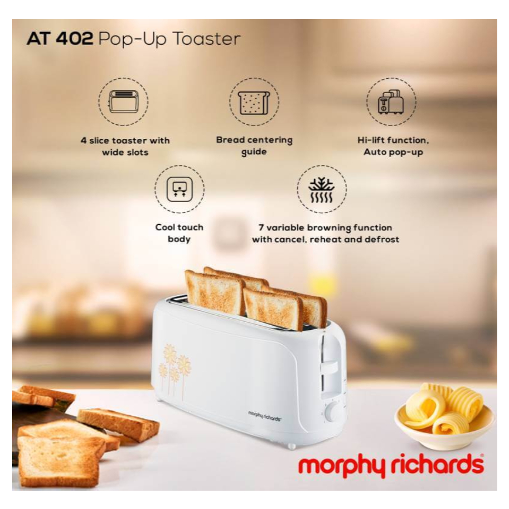 Morphy Richards AT402 Popup Toaster ( 4 Slice ) Price in India buy