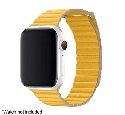 

Stuffcool Leather Loop Magnetic Closure Watch Band Compatible with All Apple Watch Series (Meyer Lemon)