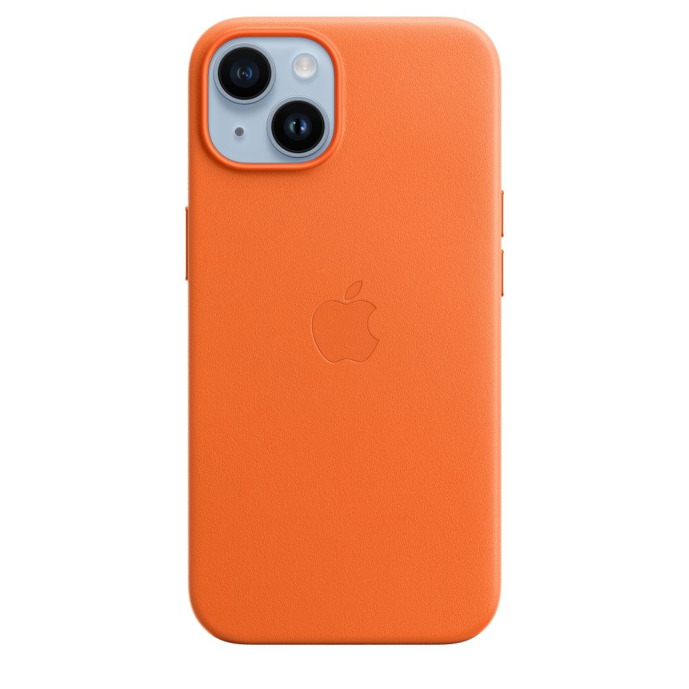 

Apple iPhone 14 Leather Case with MagSafe (Orange)
