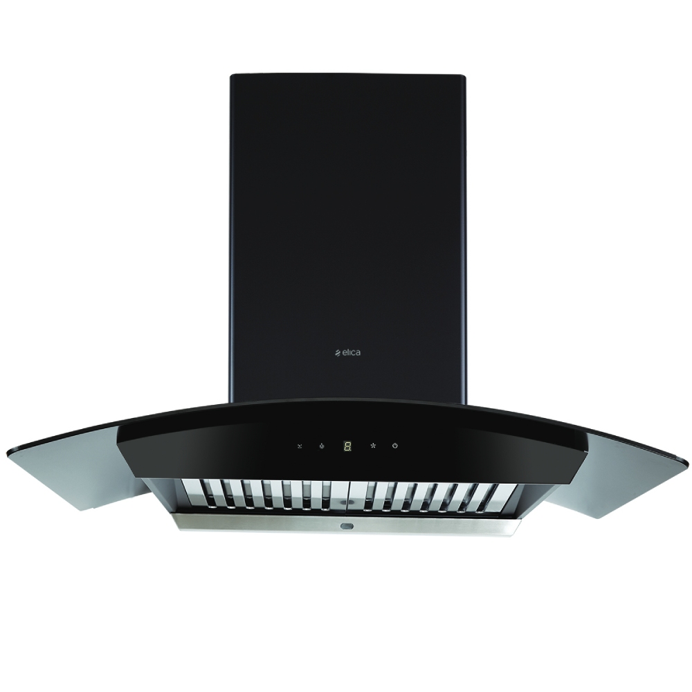 

Elica Chimney with Touch Control, Baffle Filter, Wall Mount, 1200m3/hr Suction Power (Black, WDATHAC90NERO)