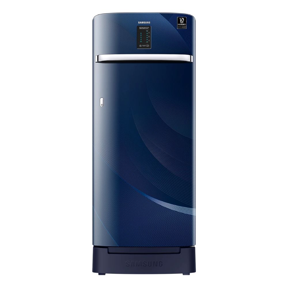 

Samsung 225 Litres 4 Star Direct Cool Single Door Refrigerator with Digital Inverter Compressor (RR23A2F3X4U, Rythmic Twirl Blue)