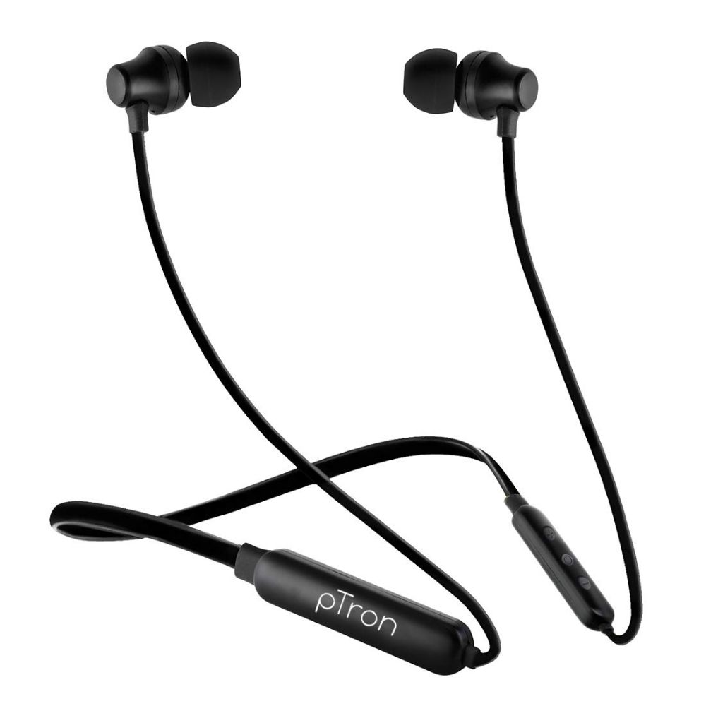 

pTron Tangent Lite Magnetic Wireless Bluetooth Neckband With Passive Noise Cancellation, 6 Hours Playback-time (Black)