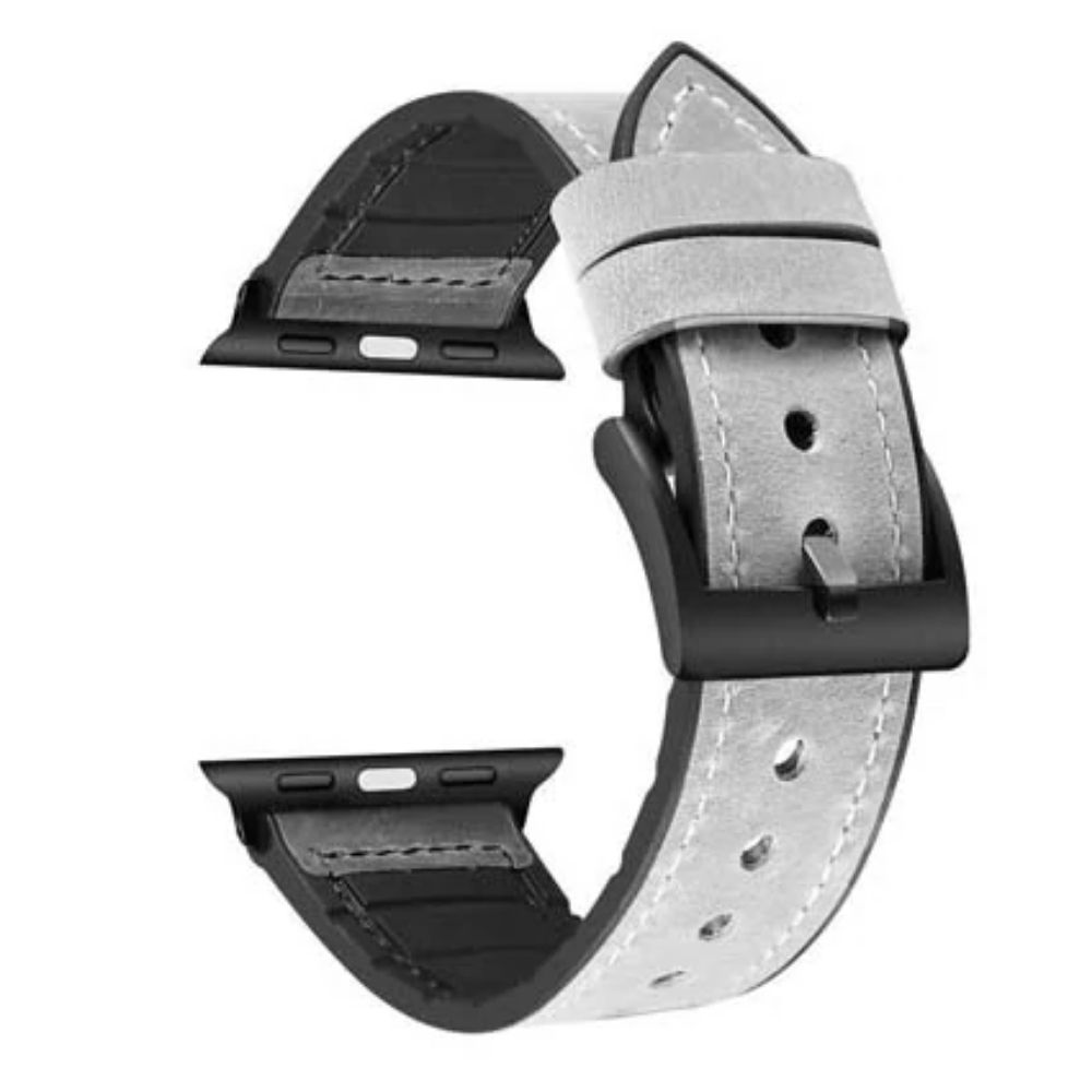 

Stuffcool Leather Watch Band Compatible with All Apple Watch Series (White)