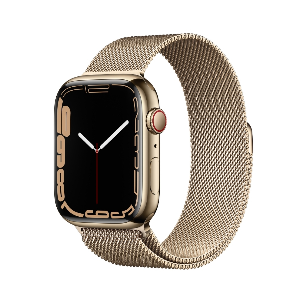 

Apple Watch Series 7 GPS + Cellular - 45 mm MKJY3HN/A Gold Stainless Steel Case with Gold Milanese Loop