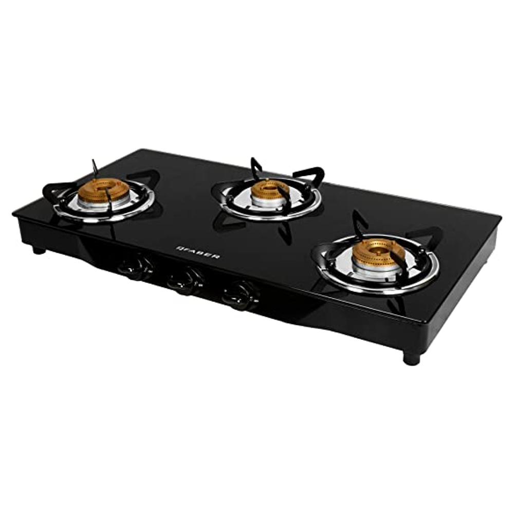 Faber 77 cm 3 Burner Cooktop with Manual Ignition, Brass Burner