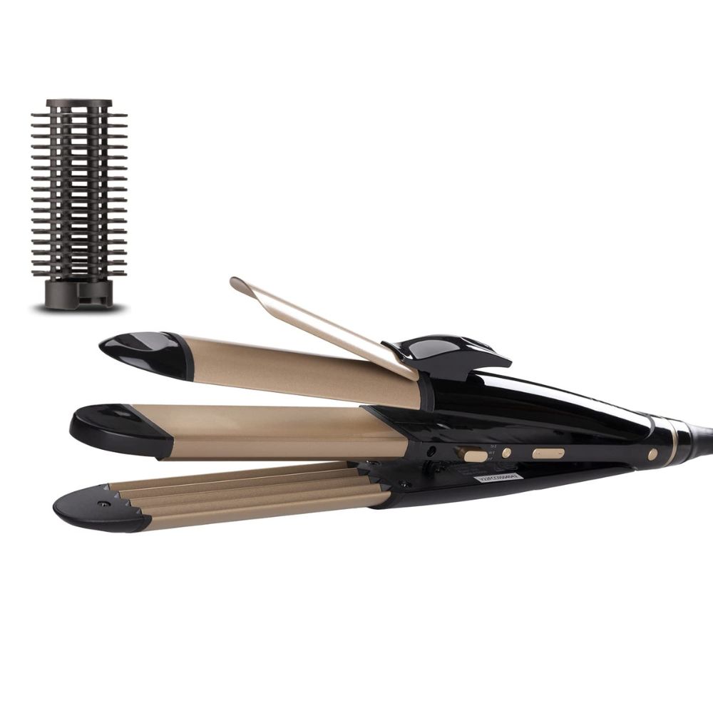 Vega All Glam 4 in 1 Hair Styler with 3 Temperature Settings, Gold (VHSCC-05)