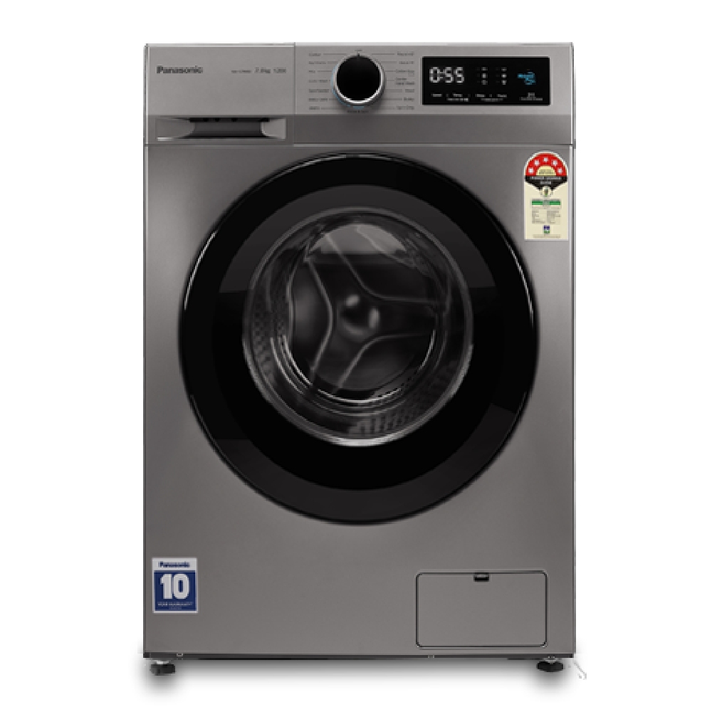 

Panasonic 7 Kg Fully Automatic Front Load Washing Machine with Hexa Cube Drum and Brisk Wash Technology (NA-127MB3L01, Silver)