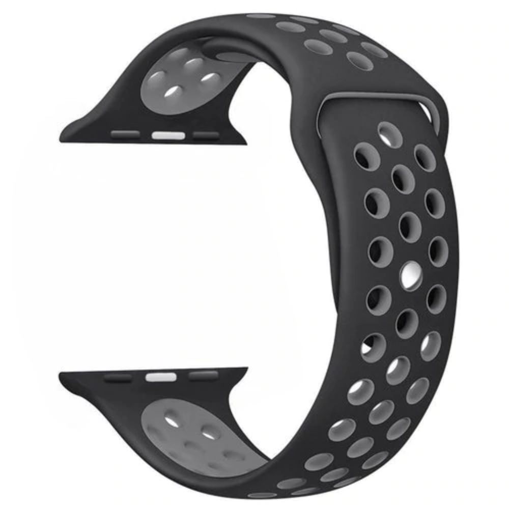 

Stuffcool Silicon Sport Watch Band Compatible with All Apple Watch Series (Black Grey)