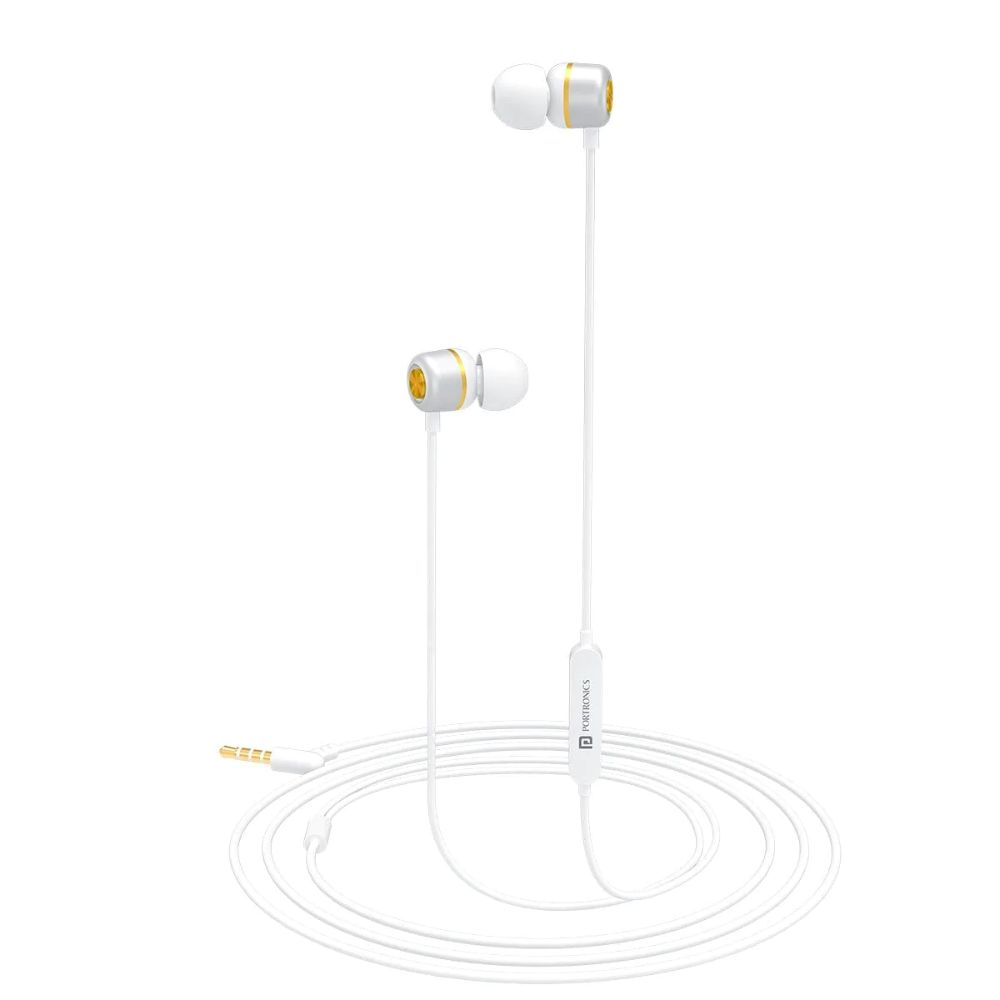 

Portronics Conch 10 in-Ear Wired Earphone with 3.5mm Jack, Sound Isolation, Ultra-Stylish Ergonomic Design (White)