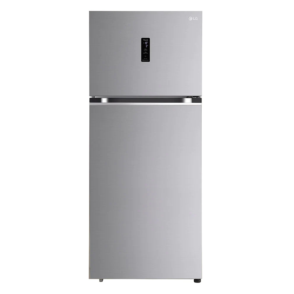 

LG 408 Litres 3 Star Frost Free Double Door Refrigerator with LG ThinQ, Hygiene Fresh, Door Cooling+™, Smart Inverter (GLT412VPZX, Shiny Steel)