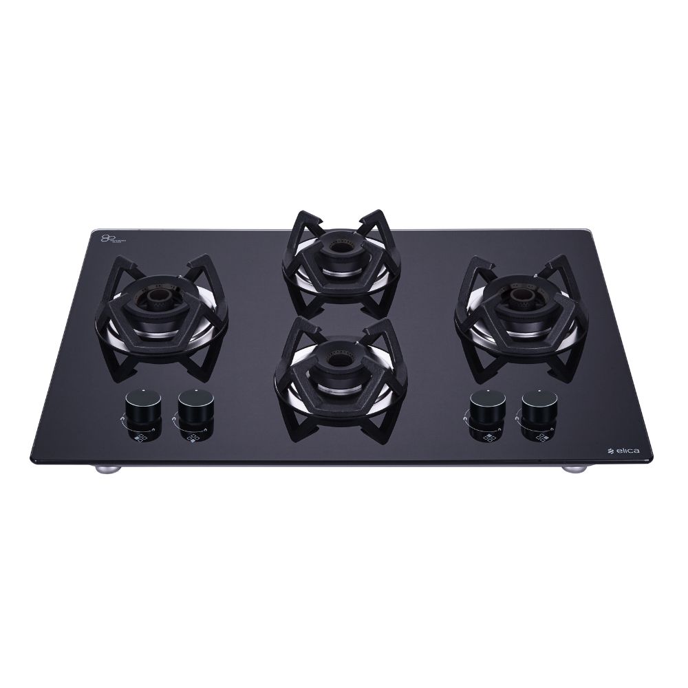 

Elica 70 cm Built in Hob with 4 Brass Burners, Auto ignition, Cast Iron Pan Support (CLASSICFLEXIABHCT4B70DX, Black)