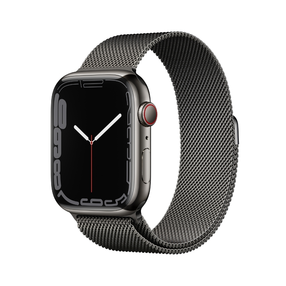 

Apple Watch Series 7 GPS + Cellular - 45 mm MKL33HN/A Graphite Stainless Steel Case with Graphite Milanese Loop