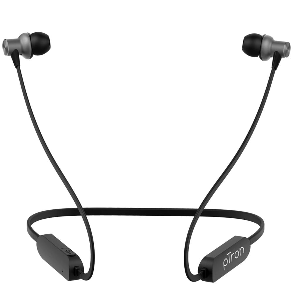 

pTron Avento Classic Bluetooth 5.0 Wireless Earphones With Deep Bass & Voice Assistance (Black/Grey)