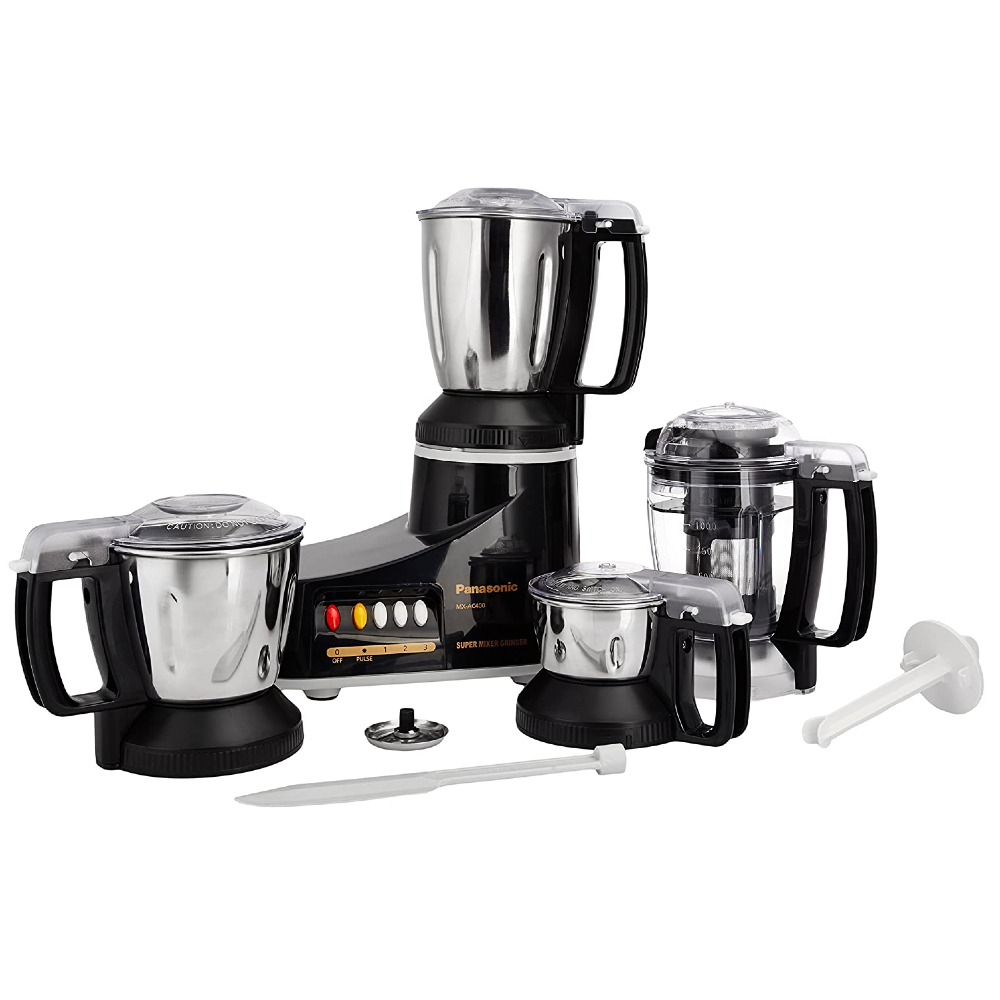 Panasonic MXAC400 550 Watt with 4 Jars Mixer Grinder (Black) Price in